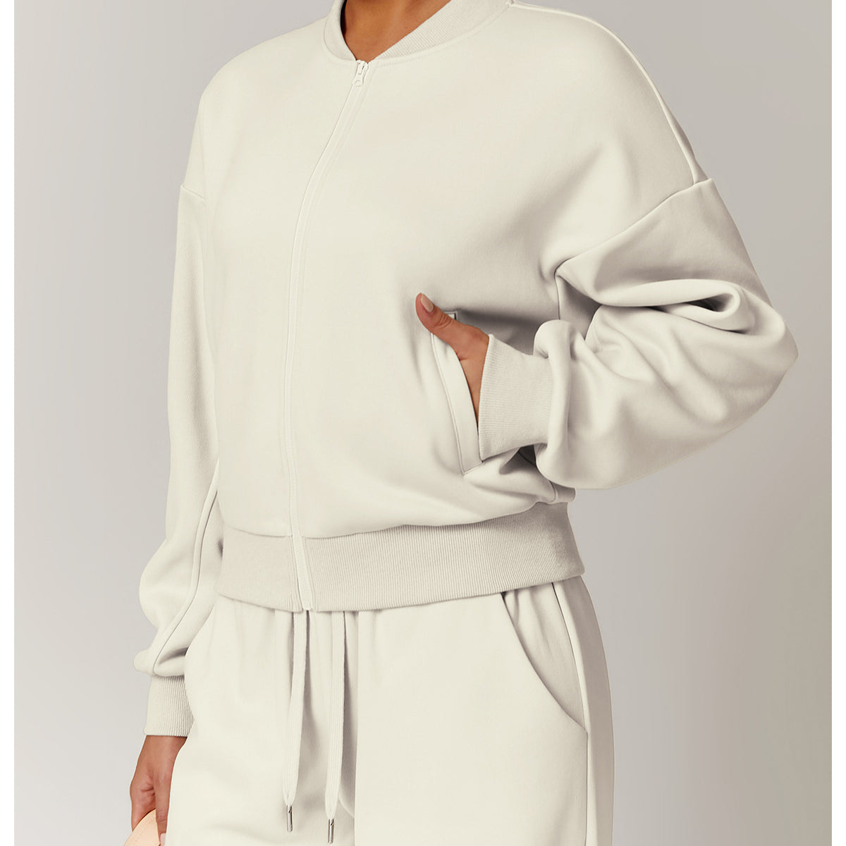 Beige lounge set from Outdoor Warm Sports Sweater Coat for stylish langry fashion and ملابس