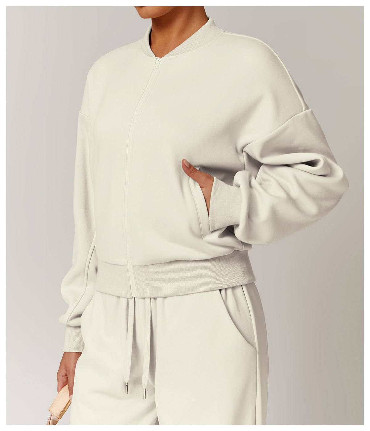 Beige lounge set from Outdoor Warm Sports Sweater Coat for stylish langry fashion and ملابس