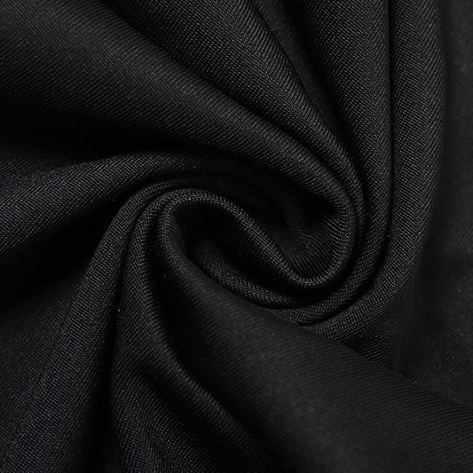 Wrinkled black fabric detail of fashion Halter Lace Up Bare Back Jumpsuit, ملابس