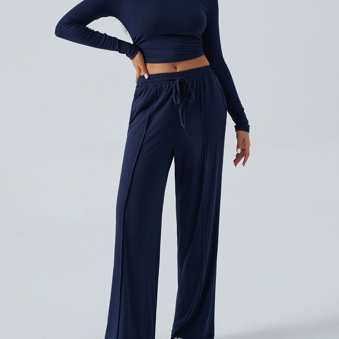 Winter Waist Tight Wide Leg Casual Pants
