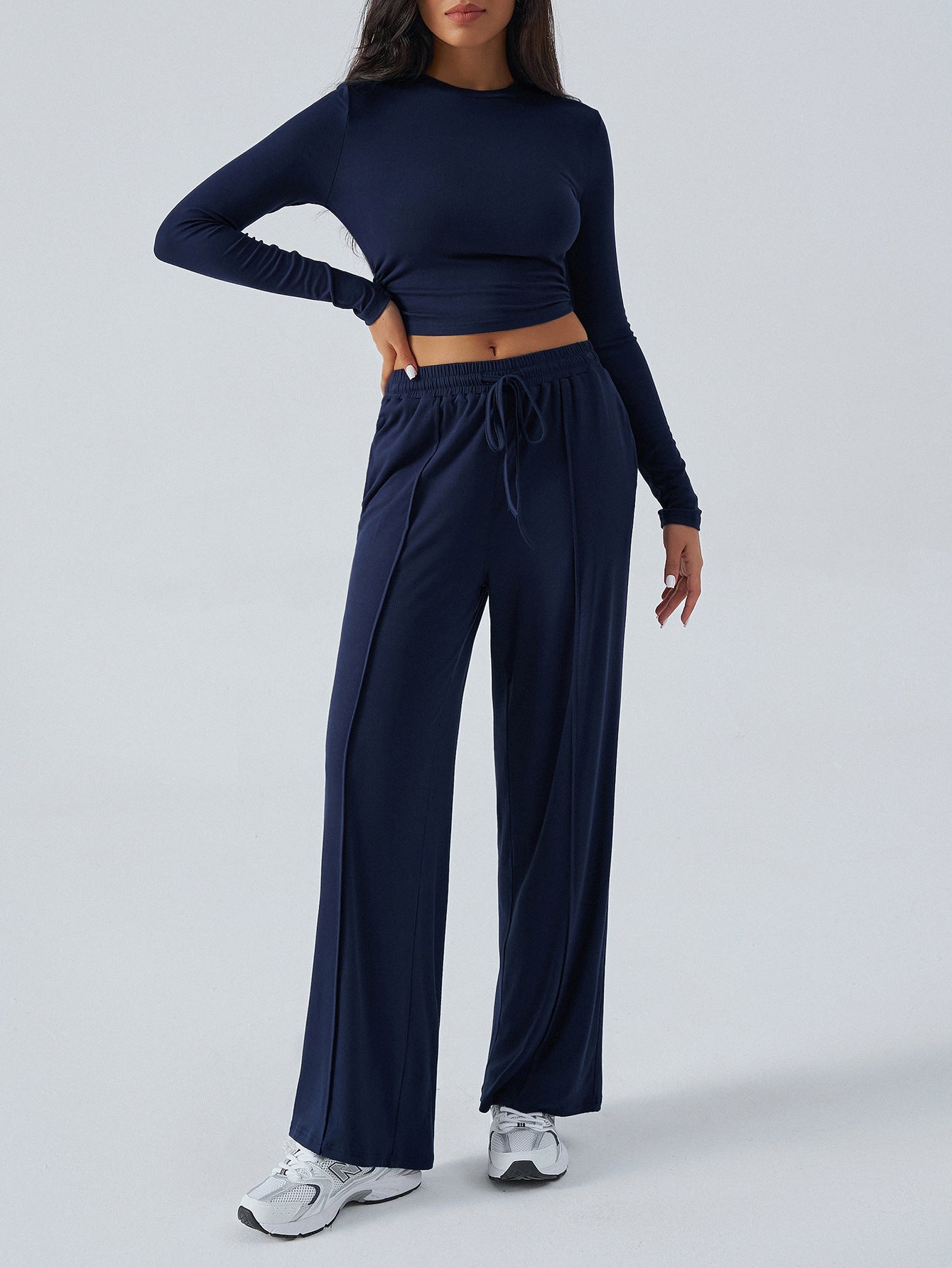 Winter Waist Tight Wide Leg Casual Pants