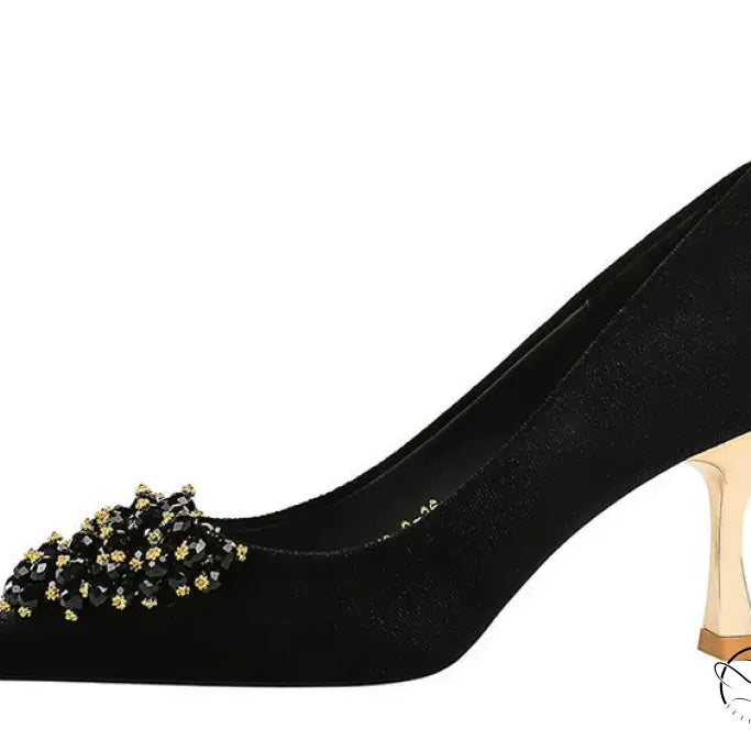 Metal Floral Comfortable High Heel