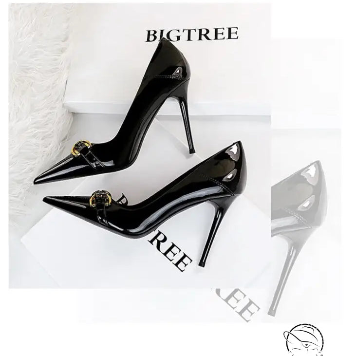 Shiny Patent Leather Office High Heel