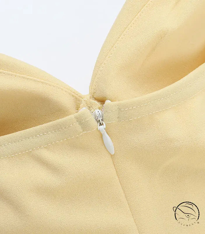 Beige satin Langry halter bow waist A-line evening maxi dress with back zipper