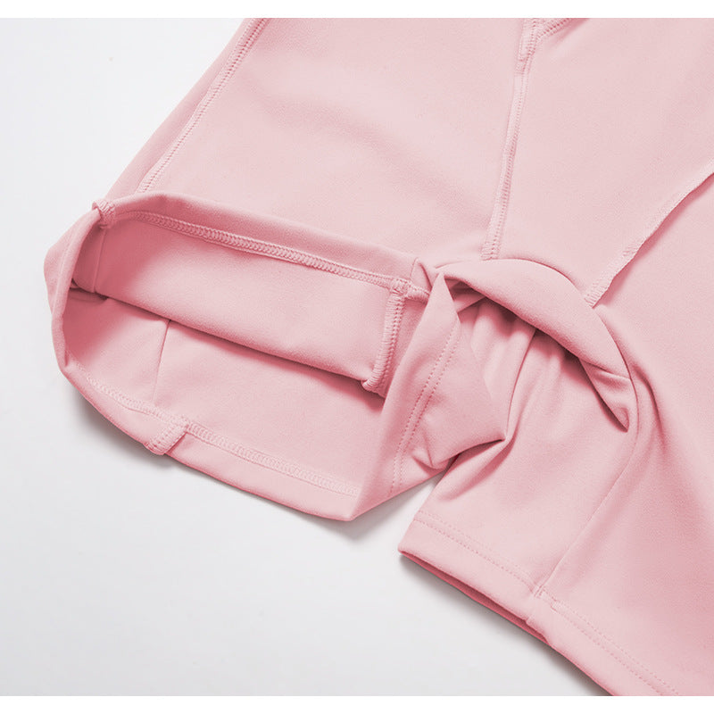 Pink Langry Fashion Yoga Jumpsuit with Ribbed Cuffs