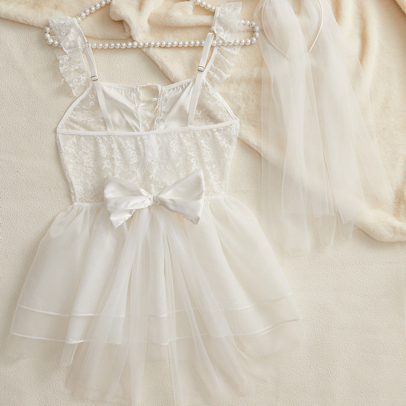 Underwear Body Shaping Two Piece Suits Dress Hollow out Cutout Cross Straps See Through Suit