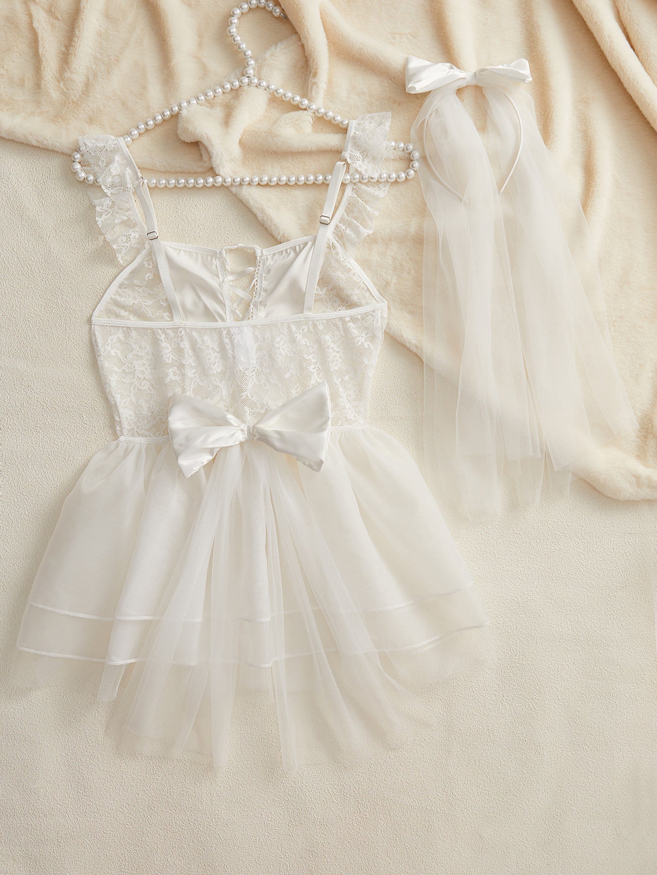 Underwear Body Shaping Two Piece Suits Dress Hollow out Cutout Cross Straps See Through Suit