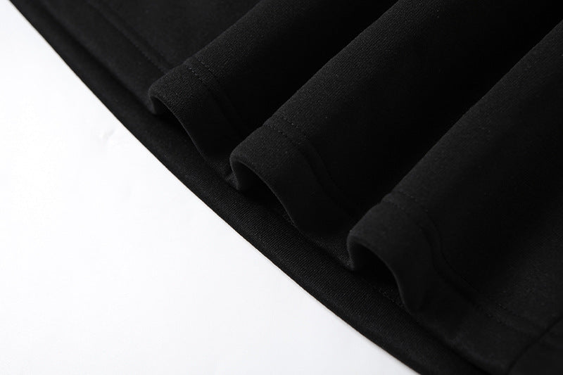 Folded black fabric in a Casual High Waist Skirt Suit, perfect for Langry fashion ملابس