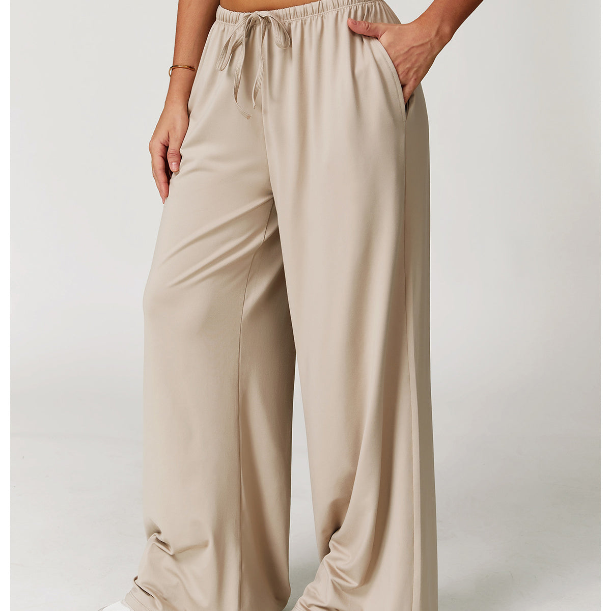 Embellished Wide Leg Loose Casual Pants