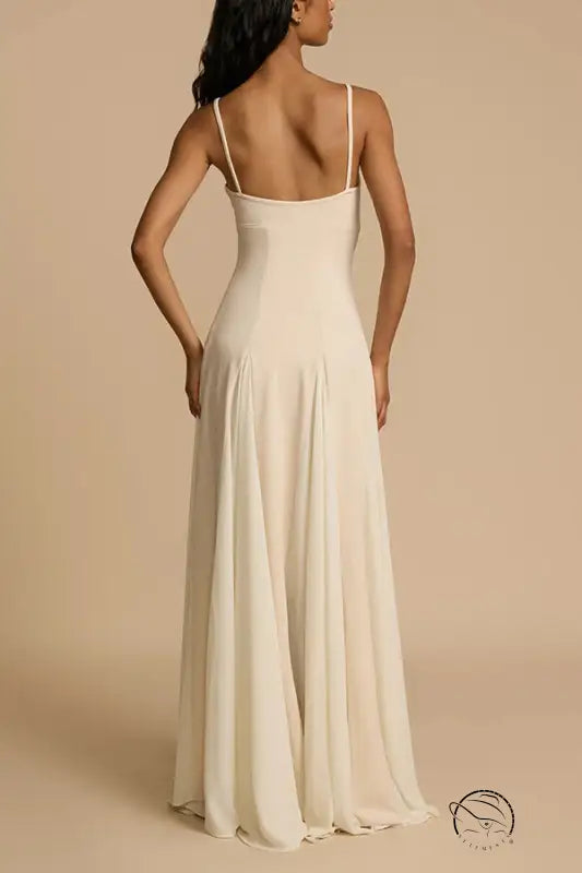 Ivory spaghetti strap casual loose large swing dress