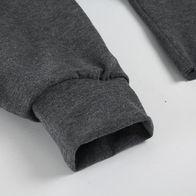 Gray sweatshirt sleeve with cuff from Langry’s Street Letter Graphic Print fashion ملابس