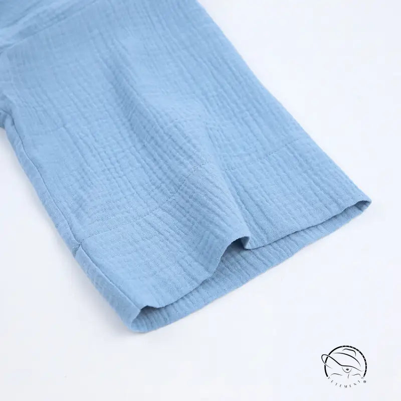 Light blue crinkle fabric hem on Pure Cotton Casual Nightgown by Langry