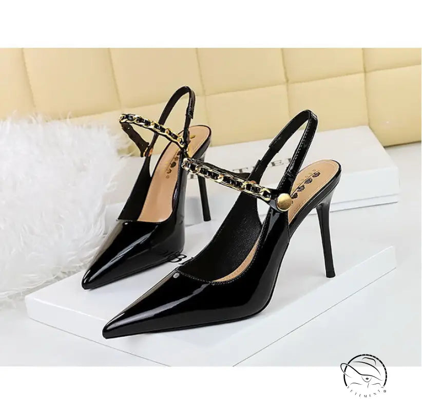 Wind Back Empty Shoes Cocktail High Heels