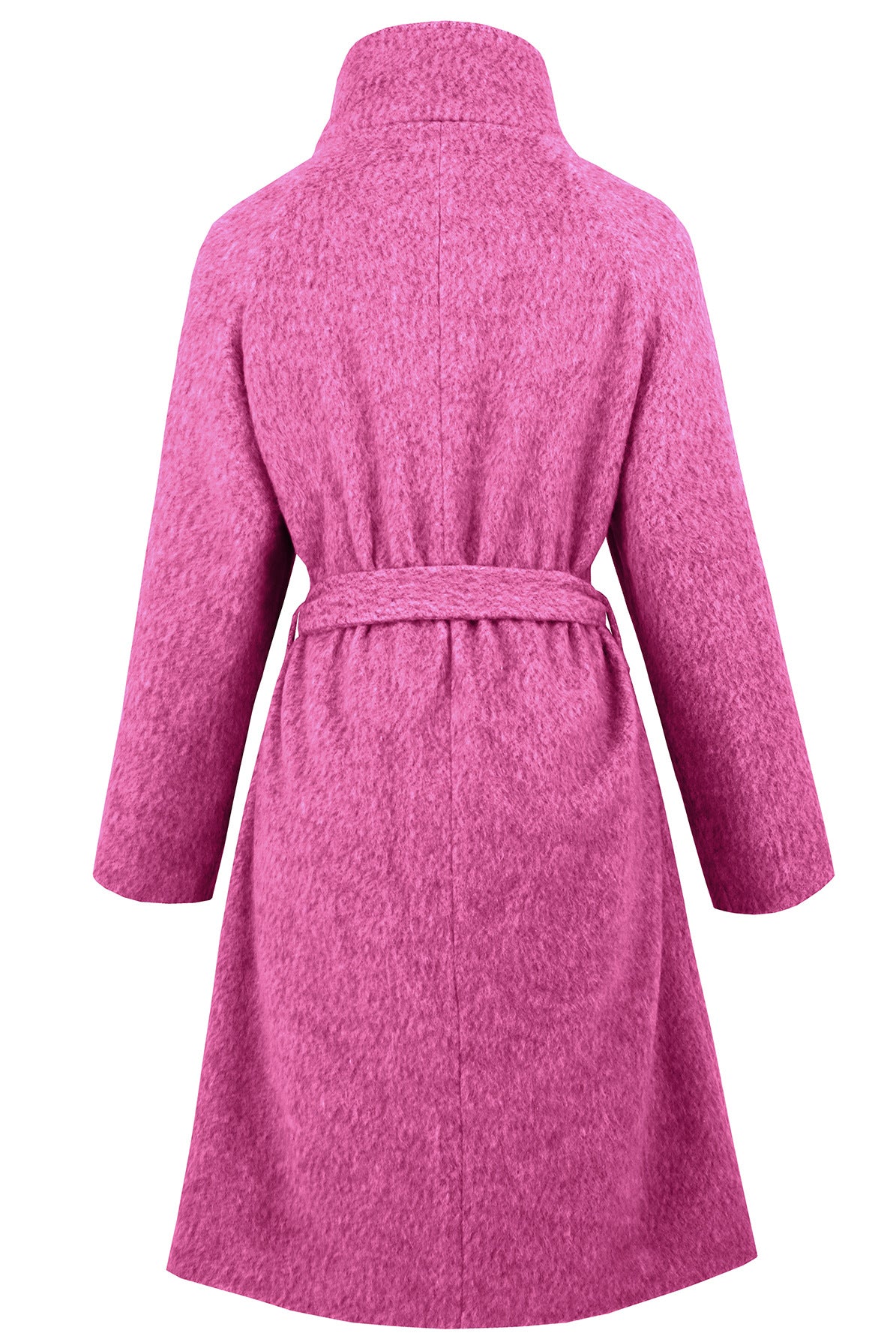 Fuchsia belted wool coat showcasing elegant fashion and ملابس for stylish warmth