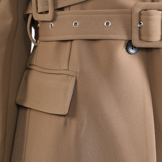 Langry modern elegant slim blazer in beige with belt and pockets