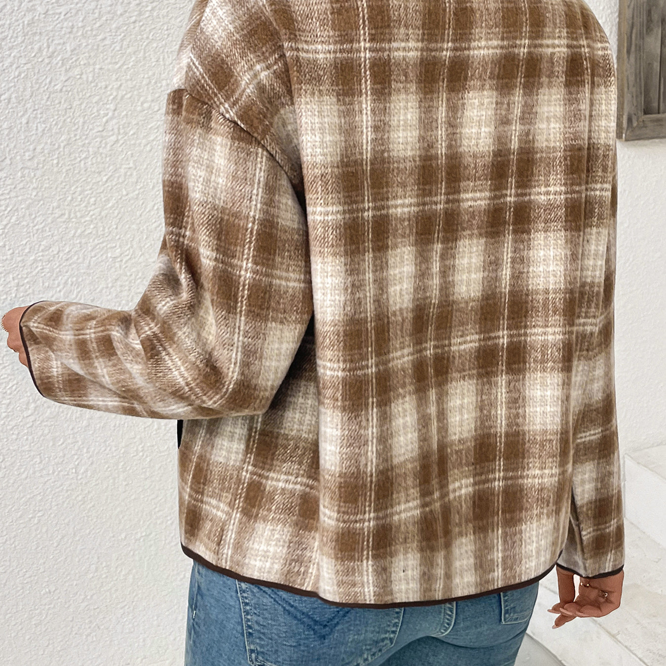 Winter Casual Plaid Cardigan Jacket