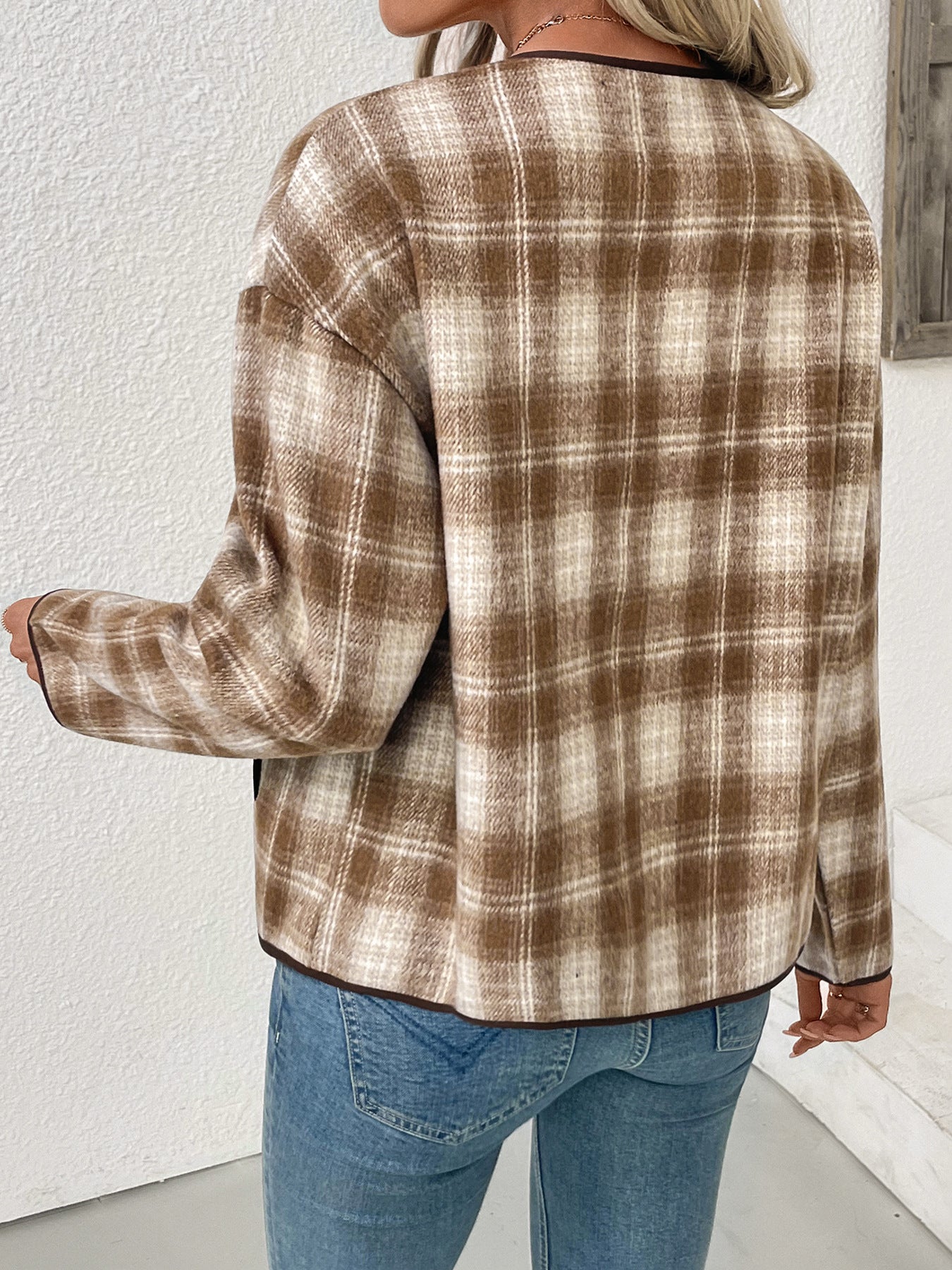 Winter Casual Plaid Cardigan Jacket
