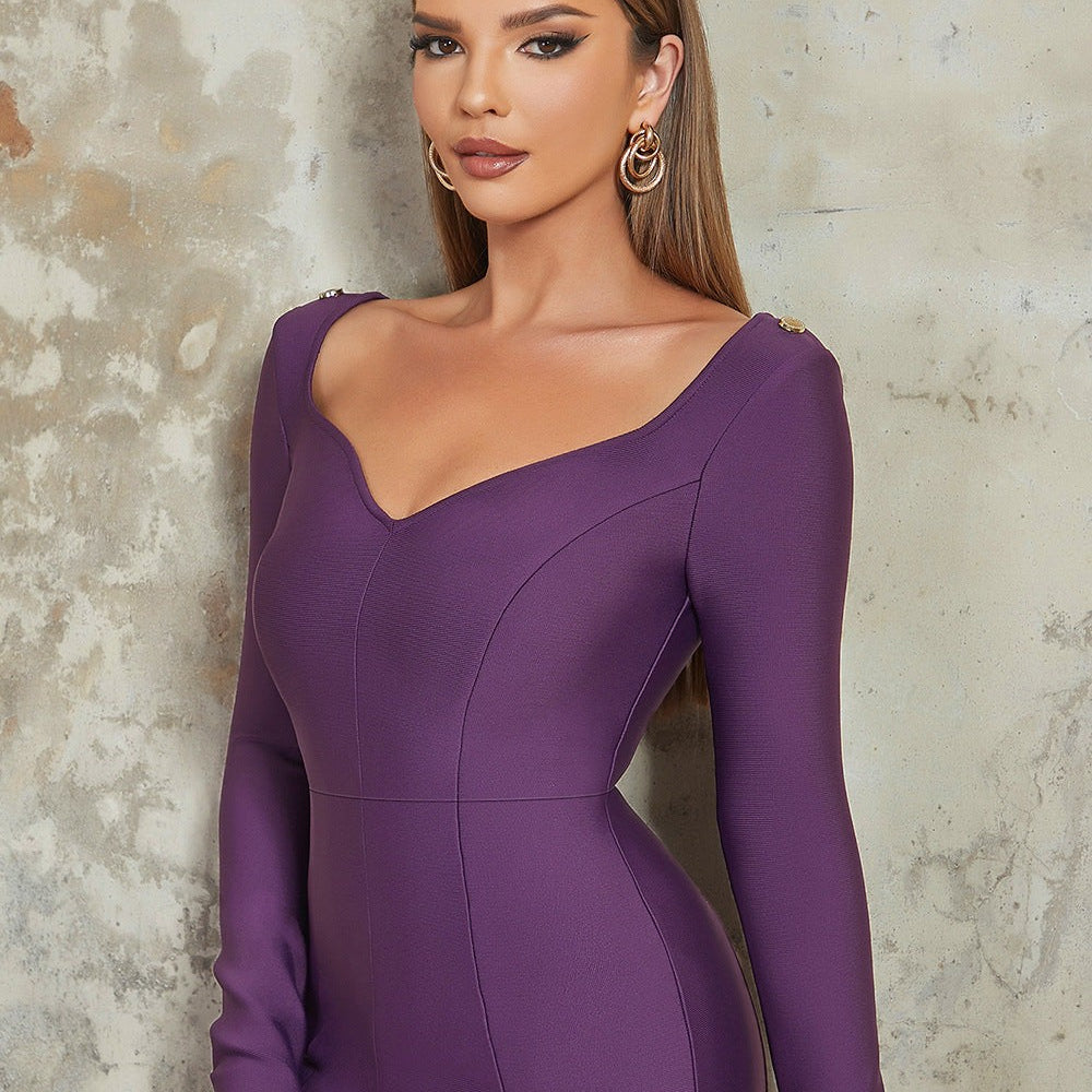 SEXY SLIM-FIT FRONT SLIT DRESS-VETEMENTS