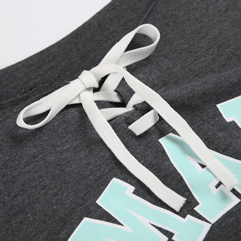 Gray drawstring sweatpants from the Langry fashion collection, perfect for casual wear