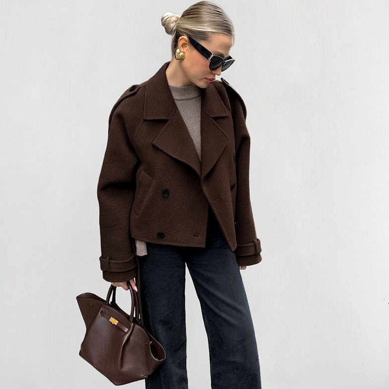 Elegant Woolen Office Coat