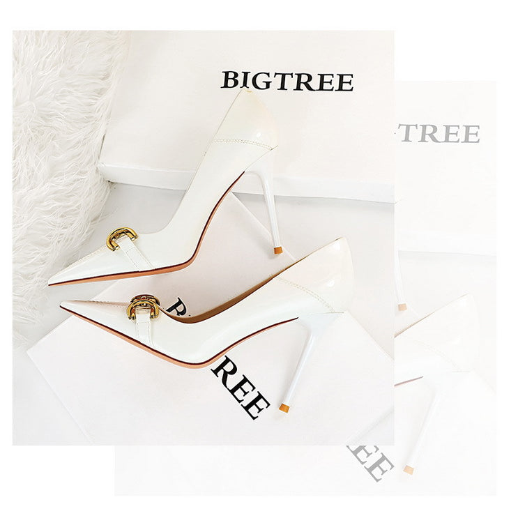 Shiny Patent Leather Office High Heel