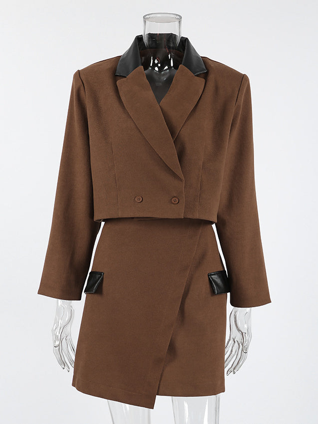 High Sense Casual Short Skirt Two Piece Sets