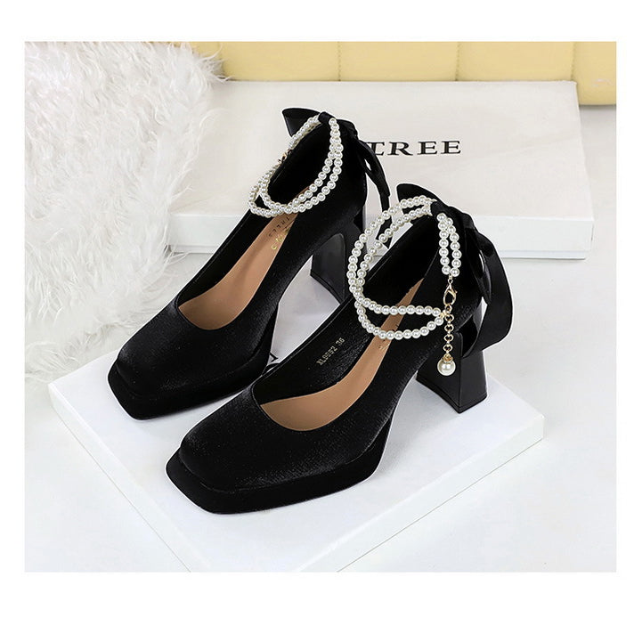 Square Toe Chunky Heel Waterproof High