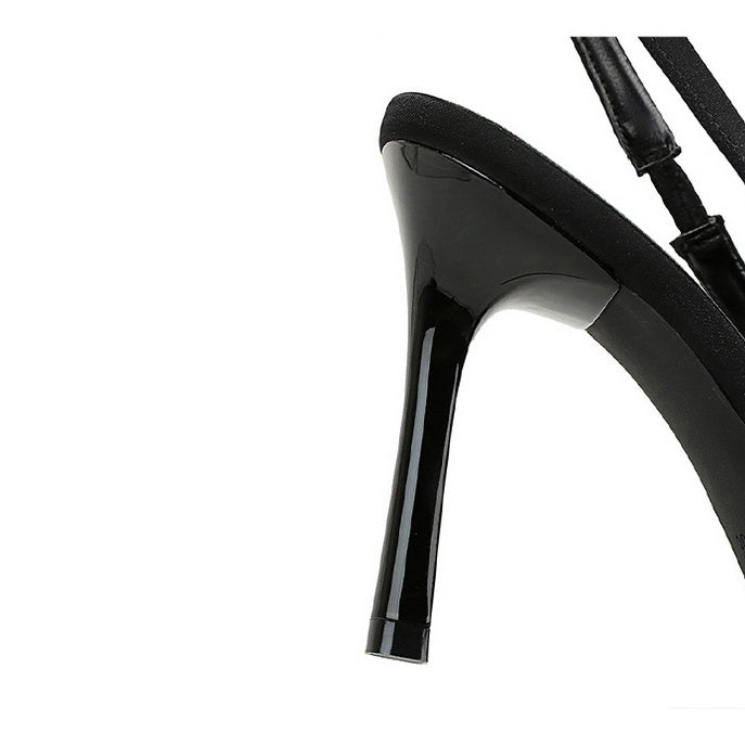 Cocktail Hollow out Cutout out Back Strap Pointed Stiletto Heel High