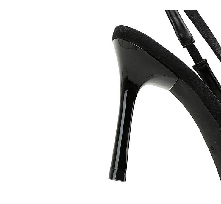 Cocktail Hollow out Cutout out Back Strap Pointed Stiletto Heel High