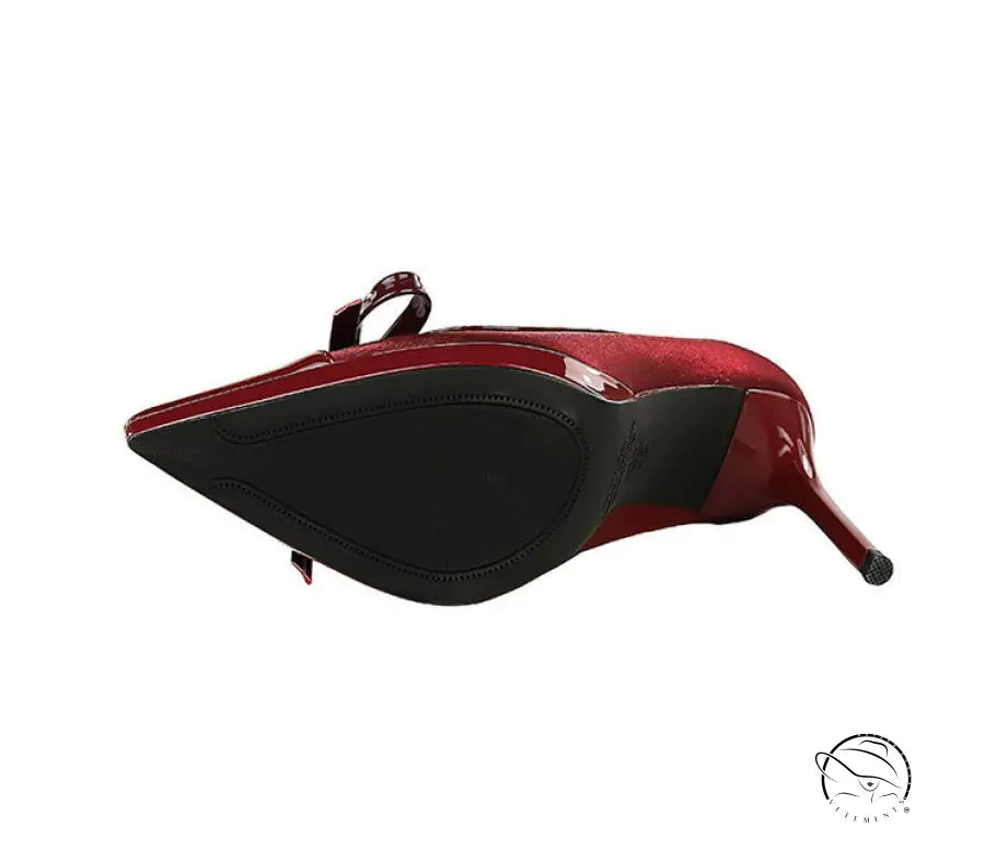 Stitching Pointed Toe Cocktail High Heel