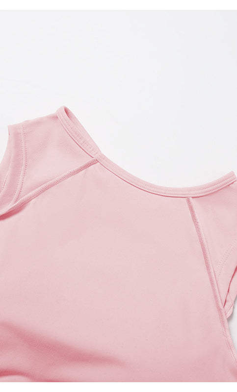 Pink Langry Racerback Yoga Jumpsuit Top in Fashion ملابس