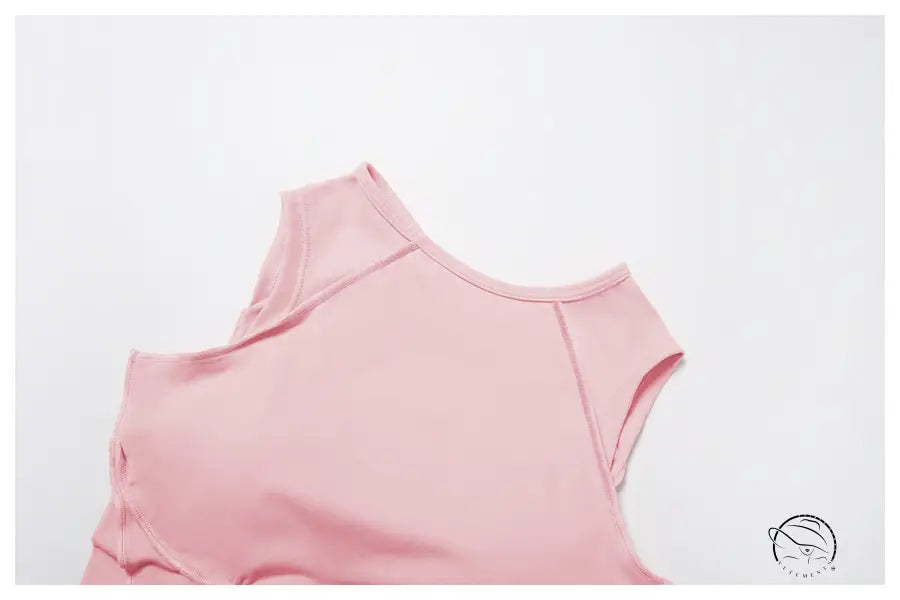 Pink langry racerback yoga jumpsuit with ribbed edges in fashion ملابس