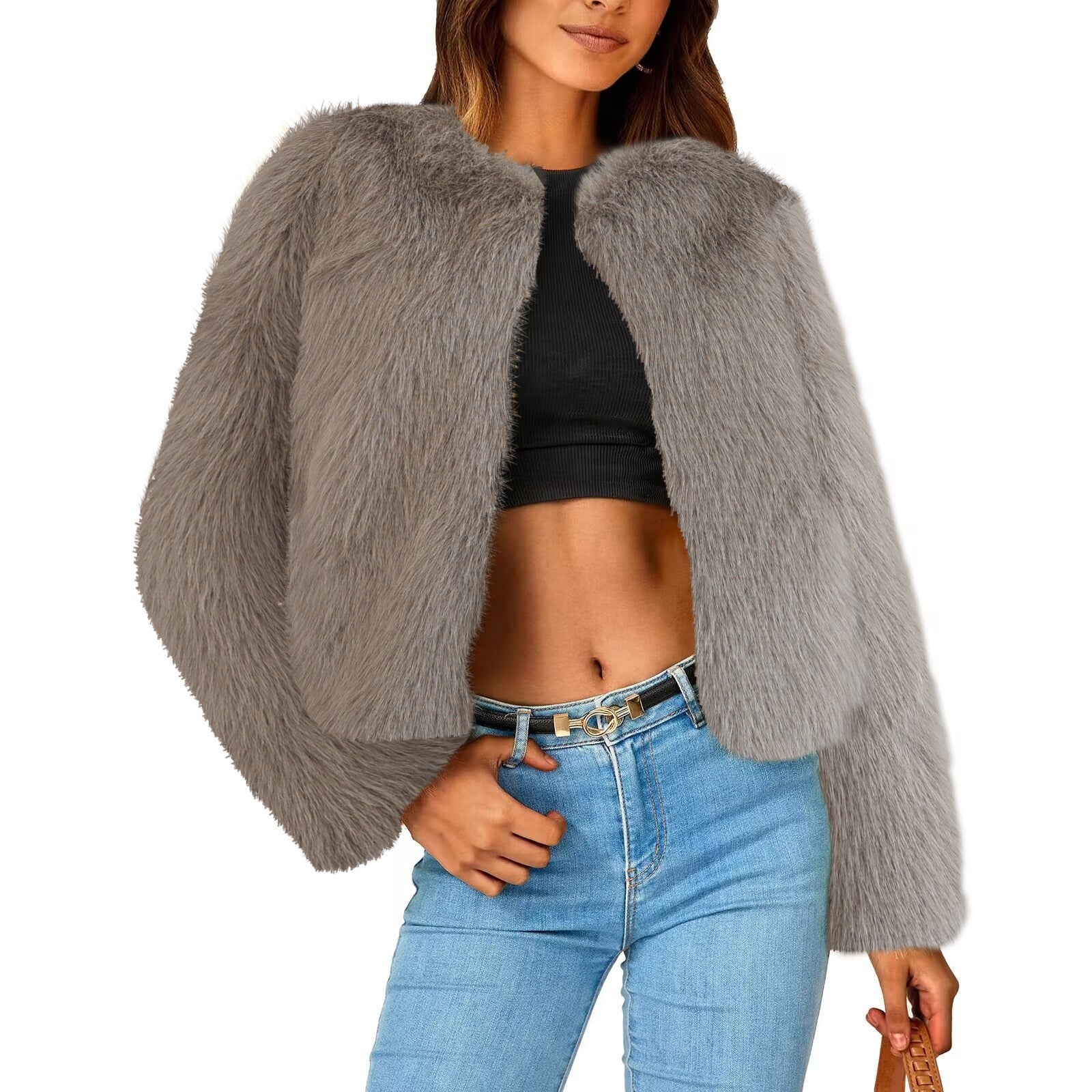TRENDY FAUX FUR COAT-VETEMENTS