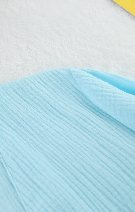 Light blue langry fashion cotton crepe scarf in pajamas