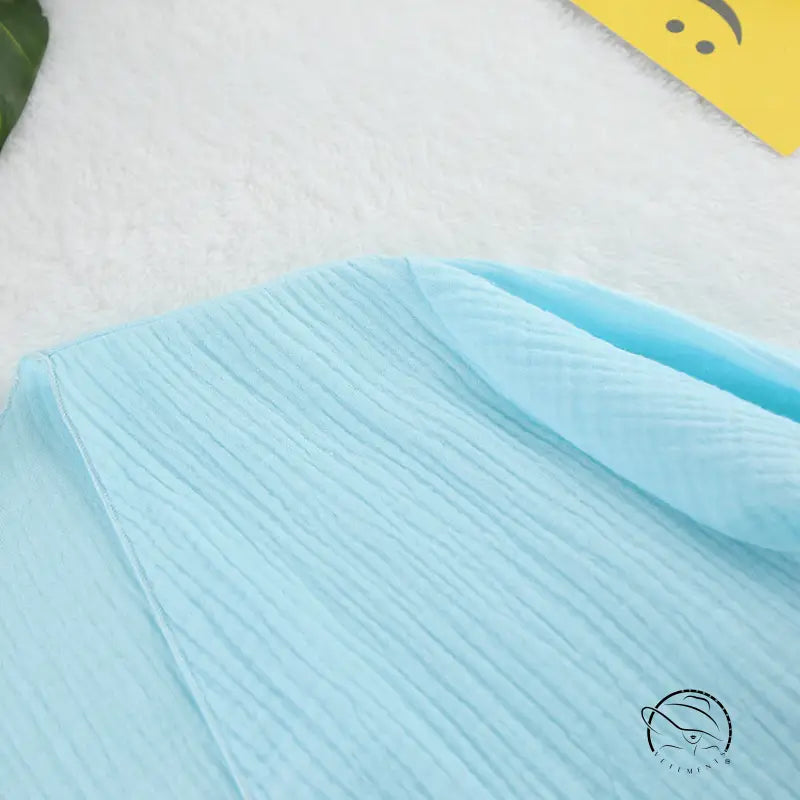 Light blue langry fashion scarf in cotton crepe pajamas