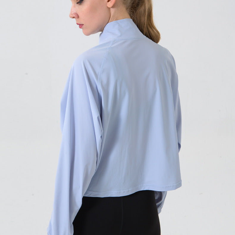 Autumn Winter Zip Up Shirt Women Girllulu Sports Top Stand Collar Loose Breathable Fitness Clothes Coat