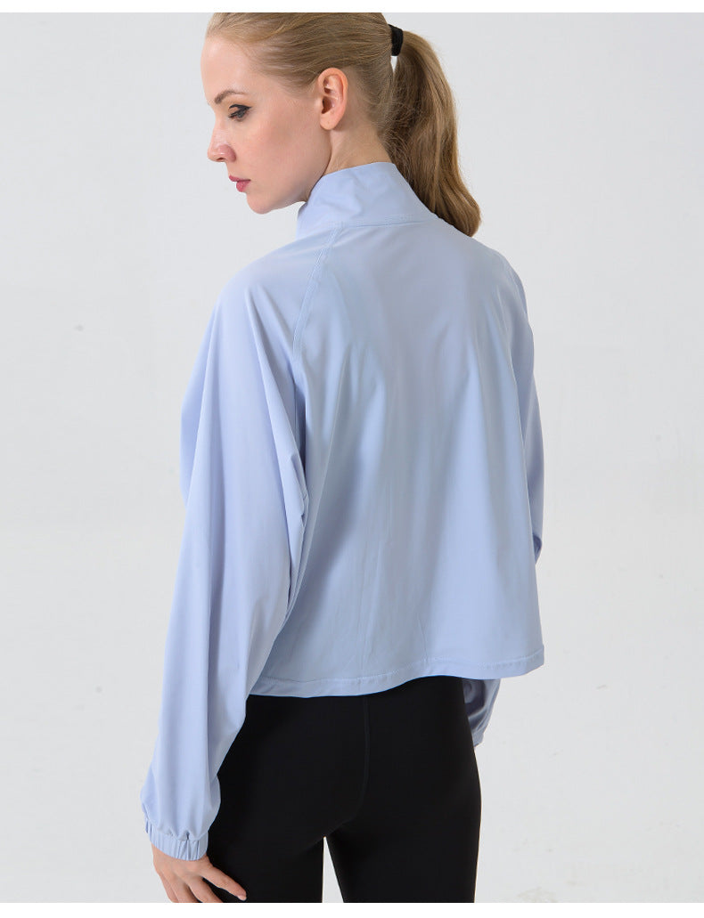 Autumn Winter Zip Up Shirt Women Girllulu Sports Top Stand Collar Loose Breathable Fitness Clothes Coat