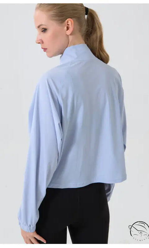 Autumn Winter Zip Up Shirt Women Girllulu Sports Top Stand Collar Loose Breathable Fitness Clothes Coat