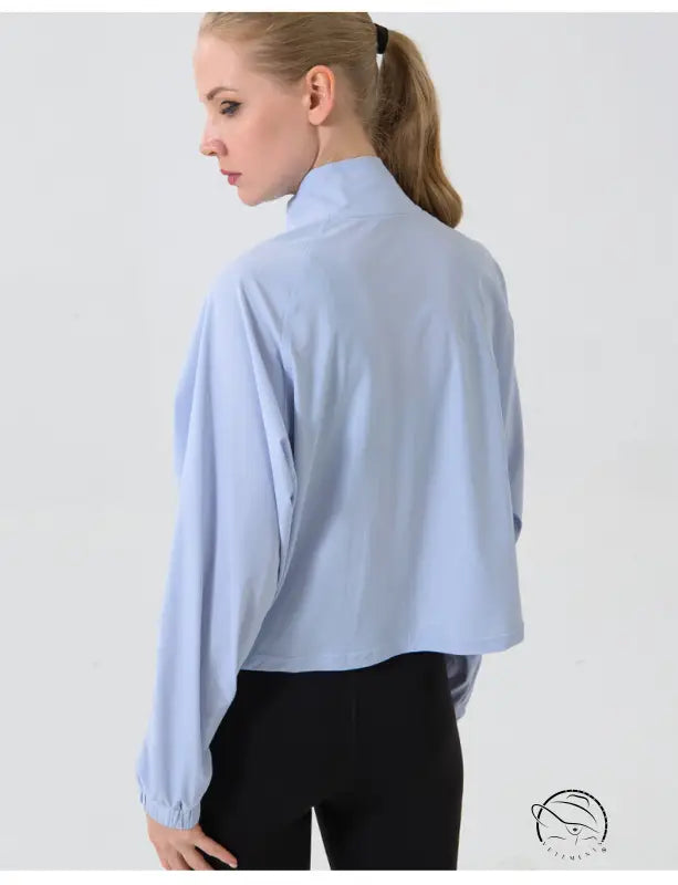 Autumn Winter Zip Up Shirt Women Girllulu Sports Top Stand Collar Loose Breathable Fitness Clothes Coat