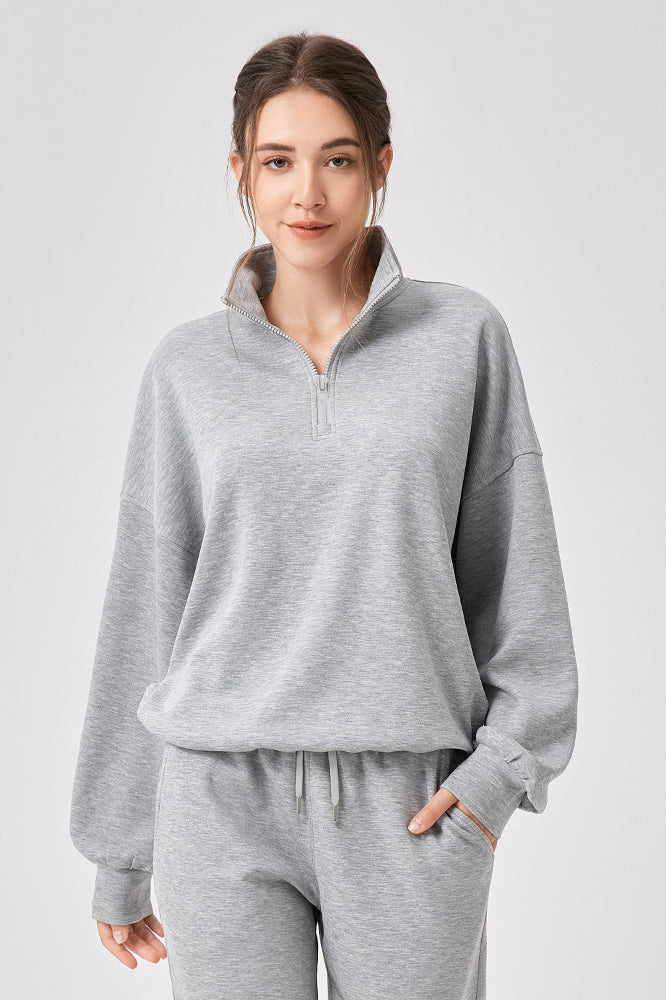 Winter Yoga Wear Sports Sweater Modal Loose Casual Stand Collar Running Fitness Top