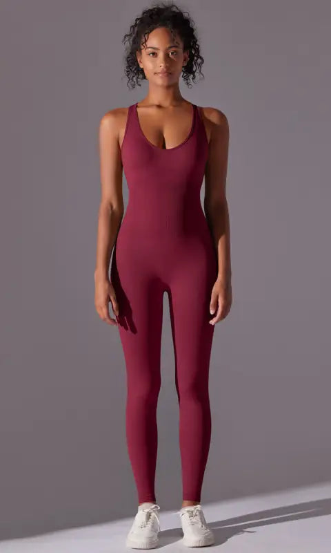 Spring Gym Seamless Shaping Yoga Jumpsuit Integrated Belly Contracting Close Fitting Sports Back one Piece
