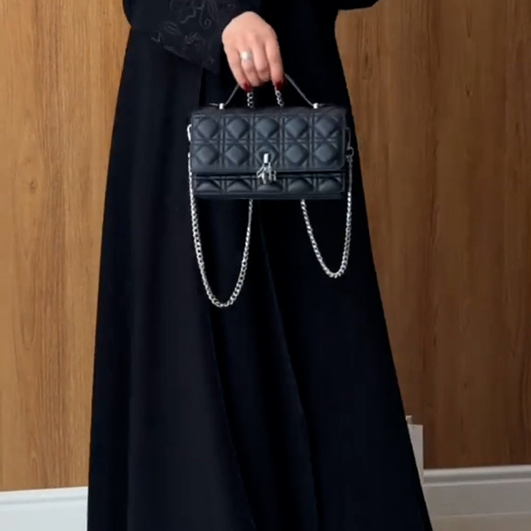 Graceful Embroidery Mid Length Robe Trench Coat