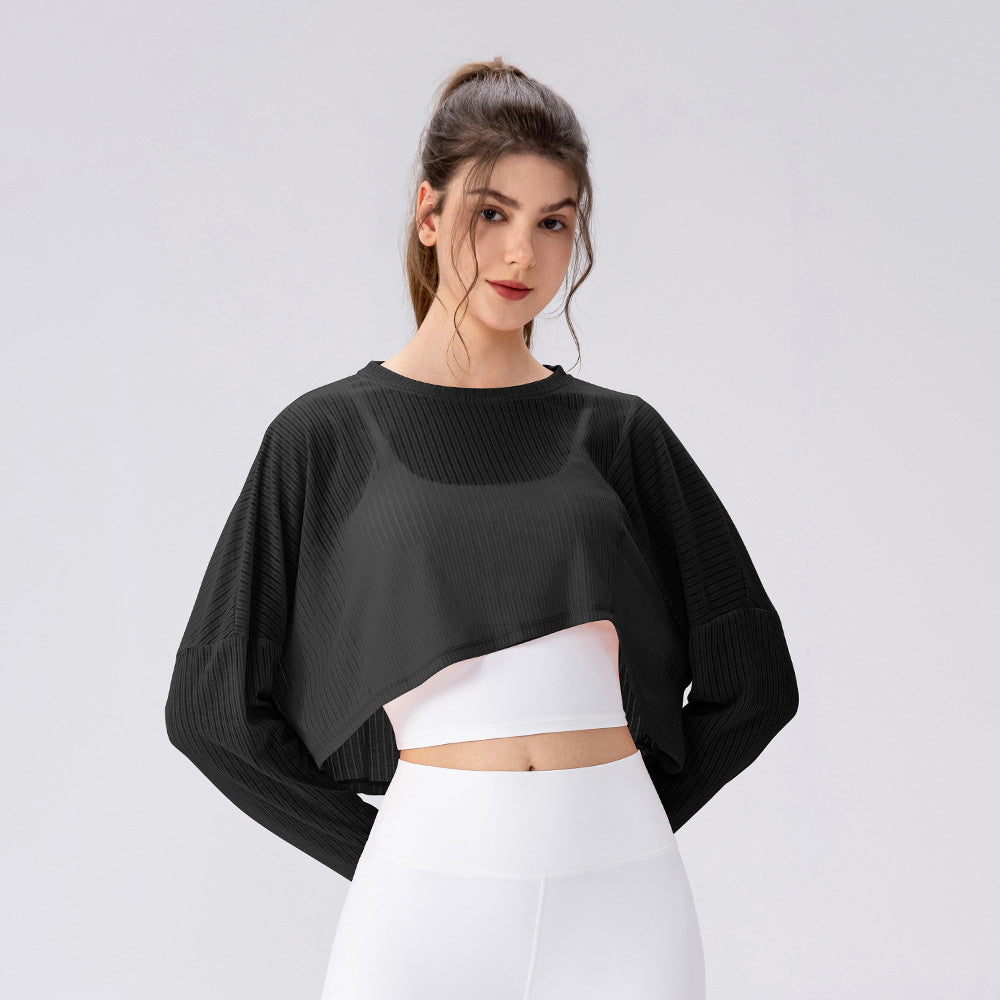 Women Yoga Blouse Long Sleeve Lightweight Breathable Workout Top Loose Outdoor Running Casual Sports