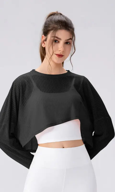 Women Yoga Blouse Long Sleeve Lightweight Breathable Workout Top Loose Outdoor Running Casual Sports