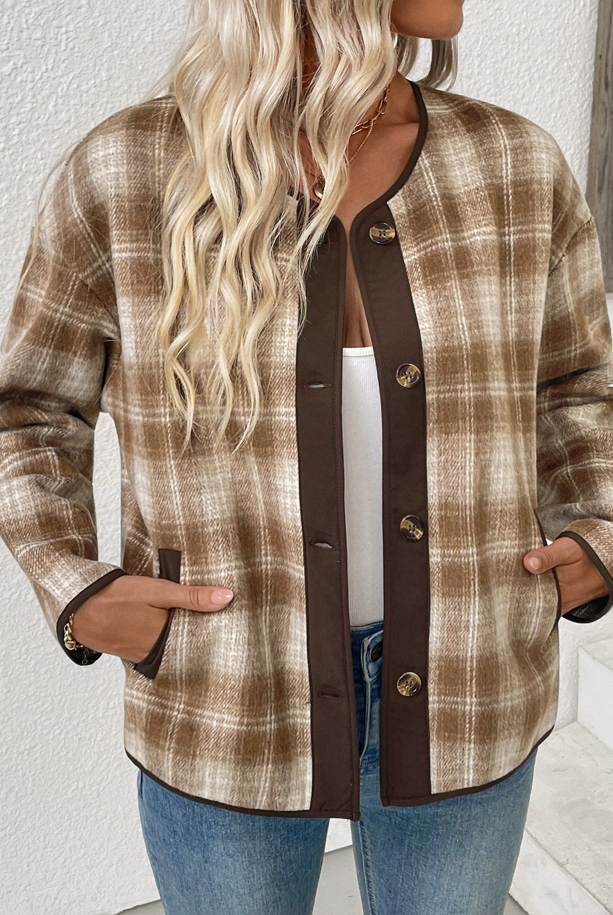 Winter Casual Plaid Cardigan Jacket