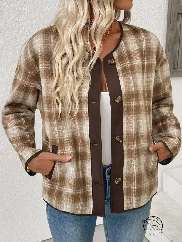 Winter Casual Plaid Cardigan Jacket