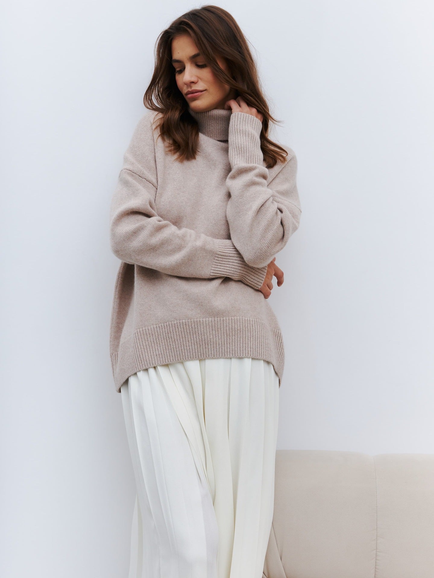 Elegant Knitted High Neck Sweater