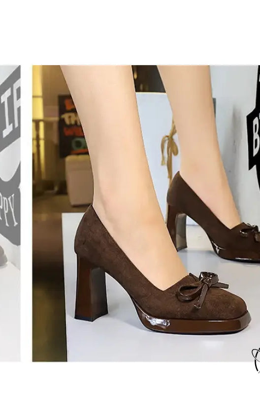 Bow Decorative Shallow Mouth Super High Heel