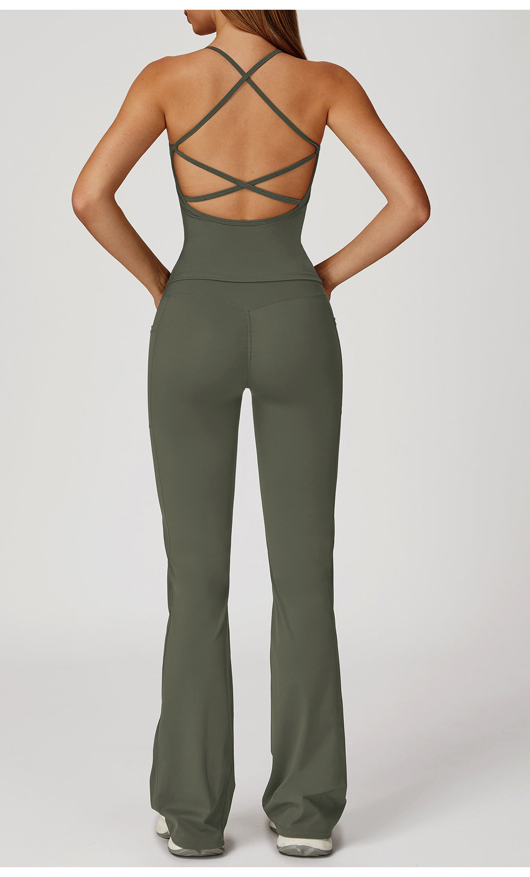 Cross Waist Wide Leg Bootcut Trousers Outdoor