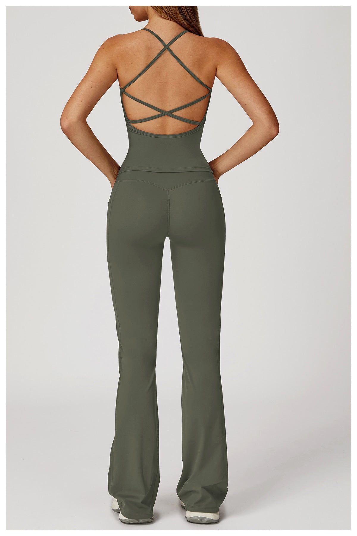 Cross Waist Wide Leg Bootcut Trousers Outdoor